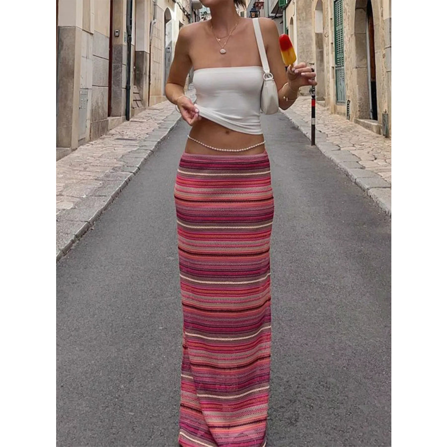 Striped Maxi Skirt Apparel and Accessories
