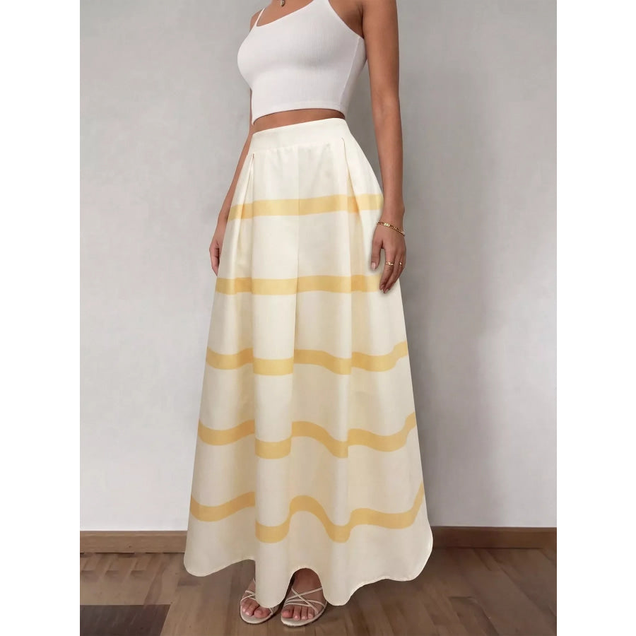 Striped Maxi Skirt Apparel and Accessories