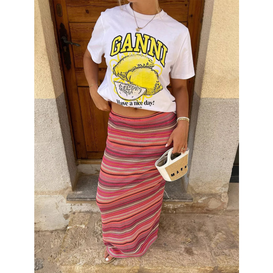 Striped Maxi Skirt Apparel and Accessories