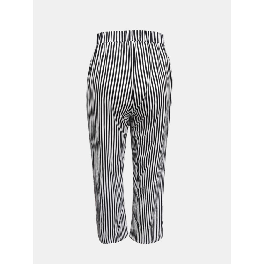 Striped Pants with Pockets Apparel and Accessories