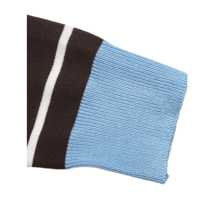 Striped Polo Collar Sweater Apparel and Accessories
