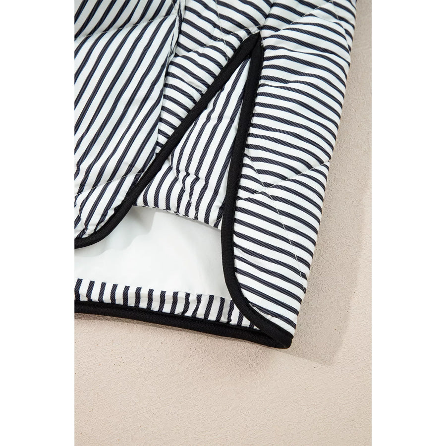 Striped Quilted Vest Coat Apparel and Accessories