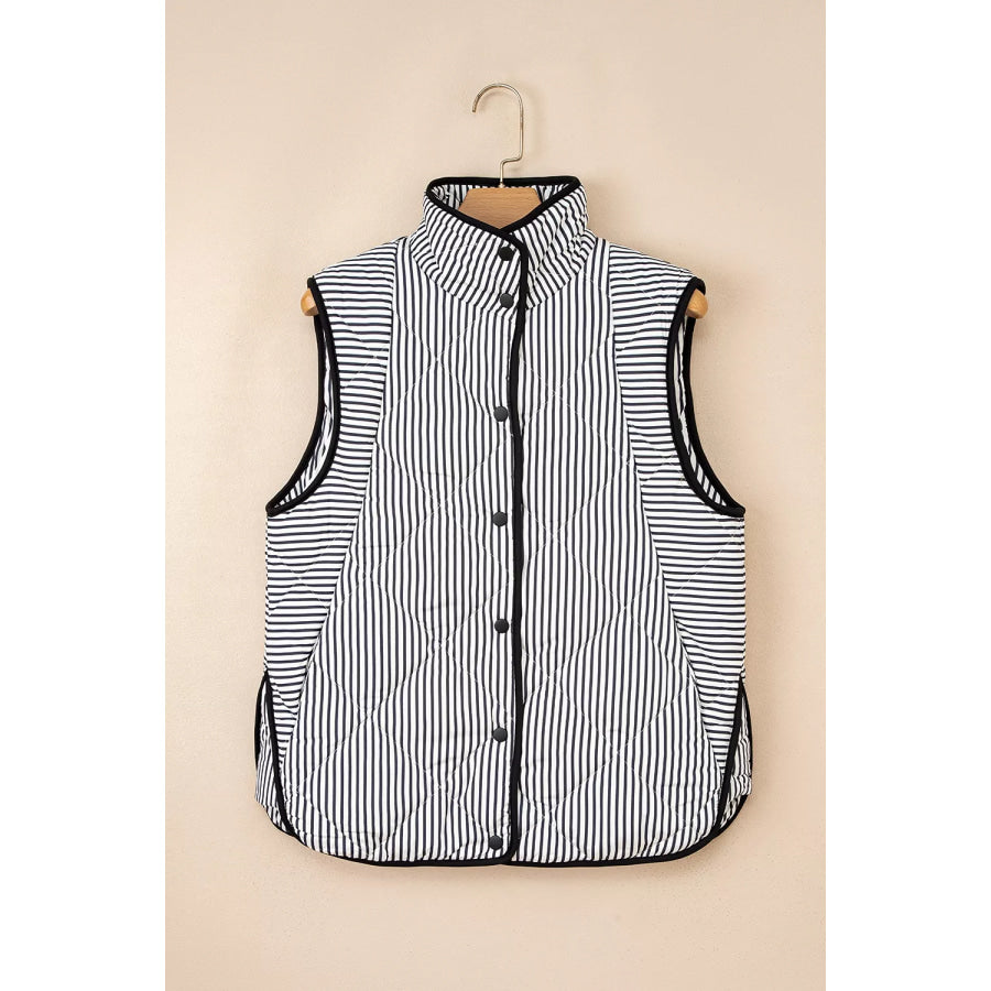 Striped Quilted Vest Coat Apparel and Accessories