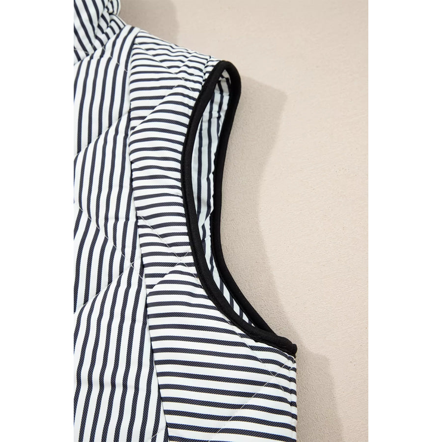 Striped Quilted Vest Coat Apparel and Accessories