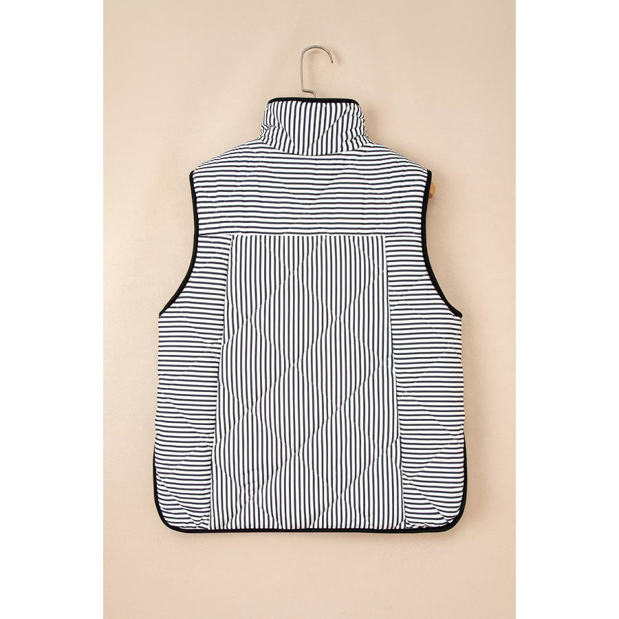 Striped Quilted Vest Coat Apparel and Accessories