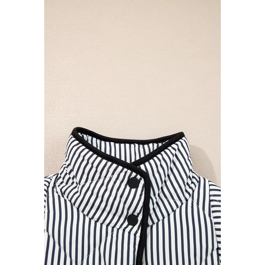 Striped Quilted Vest Coat Apparel and Accessories