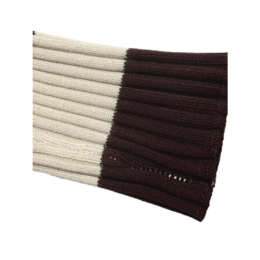 Striped Ribbed Knit Long Sleeve Sweater Apparel and Accessories