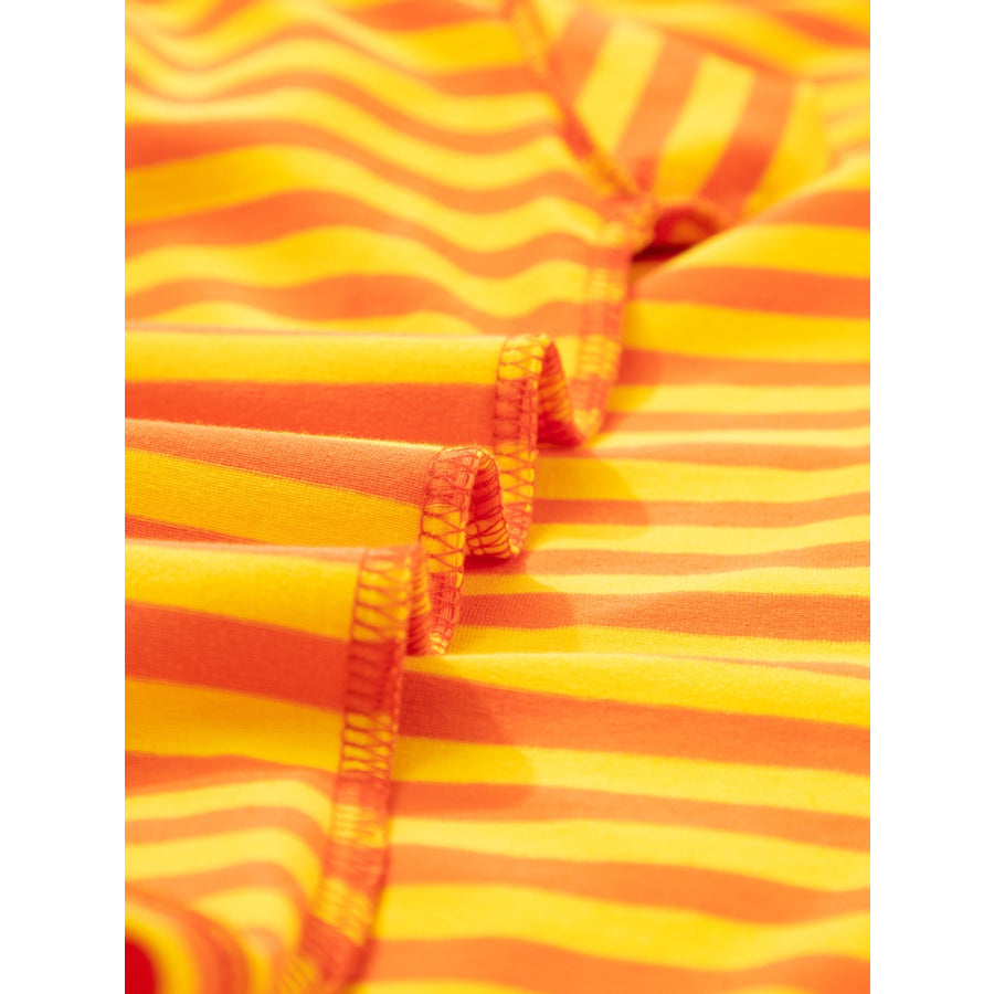 Striped Round Neck Casual T-Shirt Apparel and Accessories