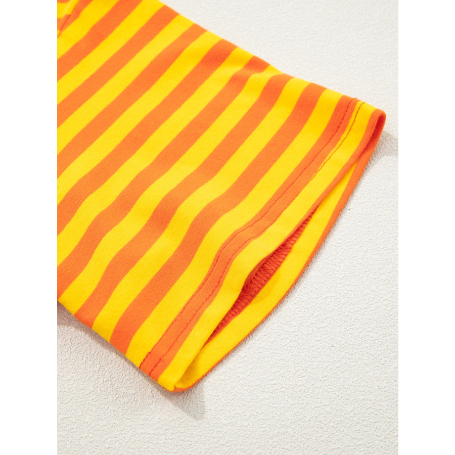Striped Round Neck Casual T-Shirt Apparel and Accessories