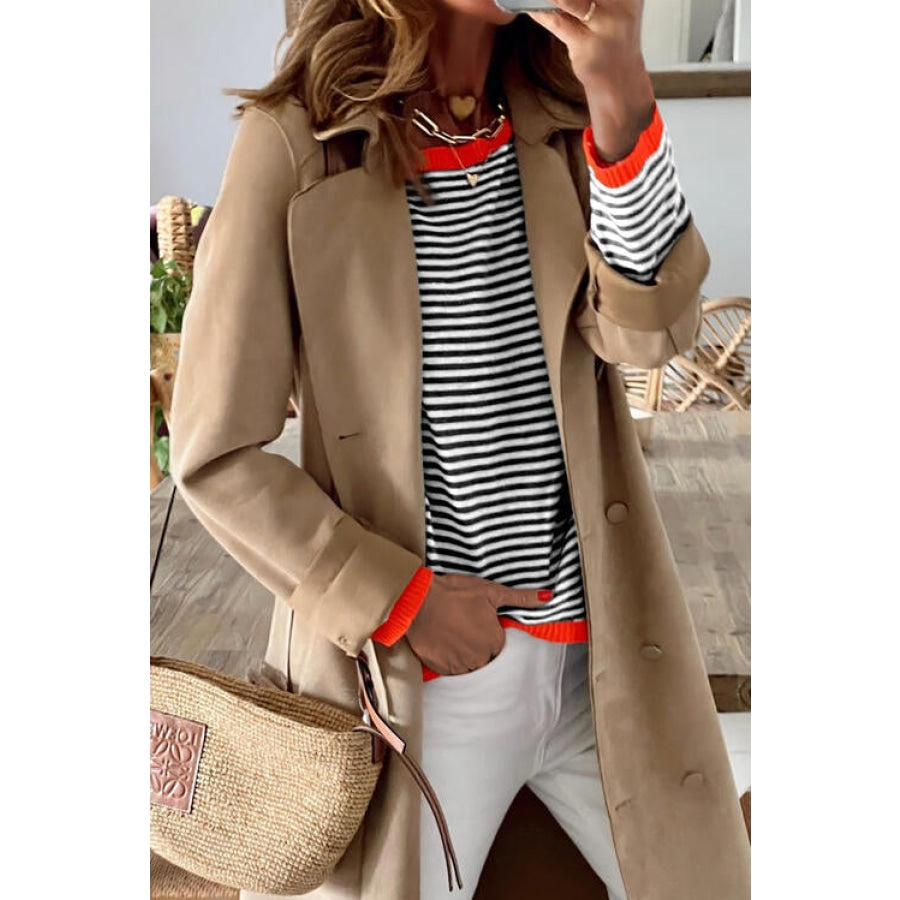 Striped Round Neck Drop Shoulder T-Shirt