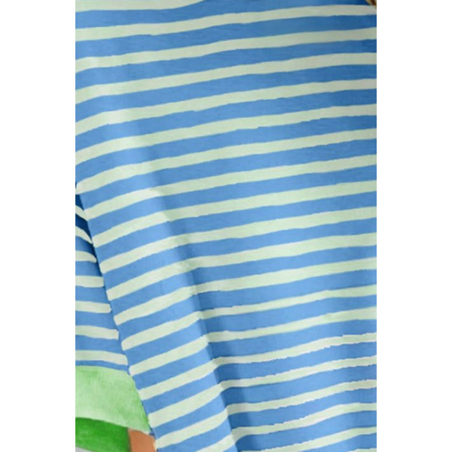 Striped Round Neck Half Sleeve T-Shirt Apparel and Accessories