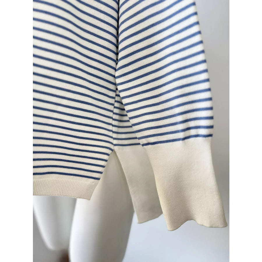Striped Round Neck Knit Top Apparel and Accessories