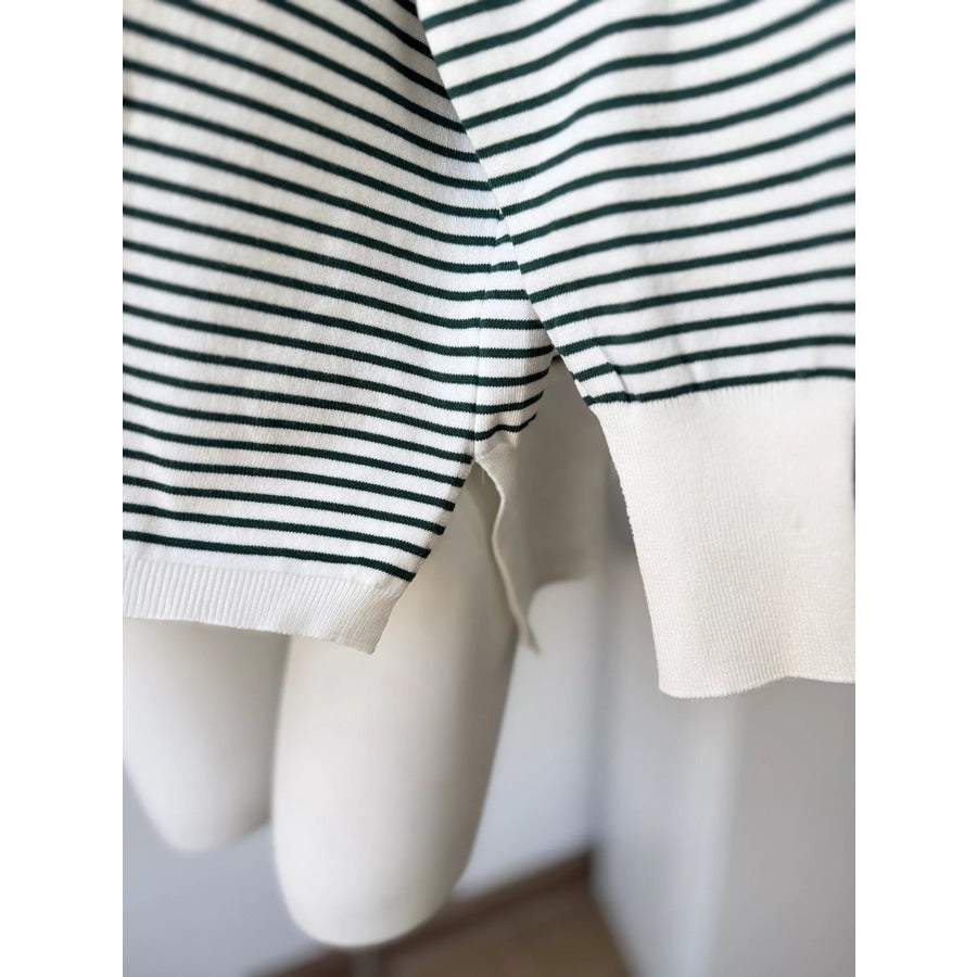 Striped Round Neck Knit Top Apparel and Accessories
