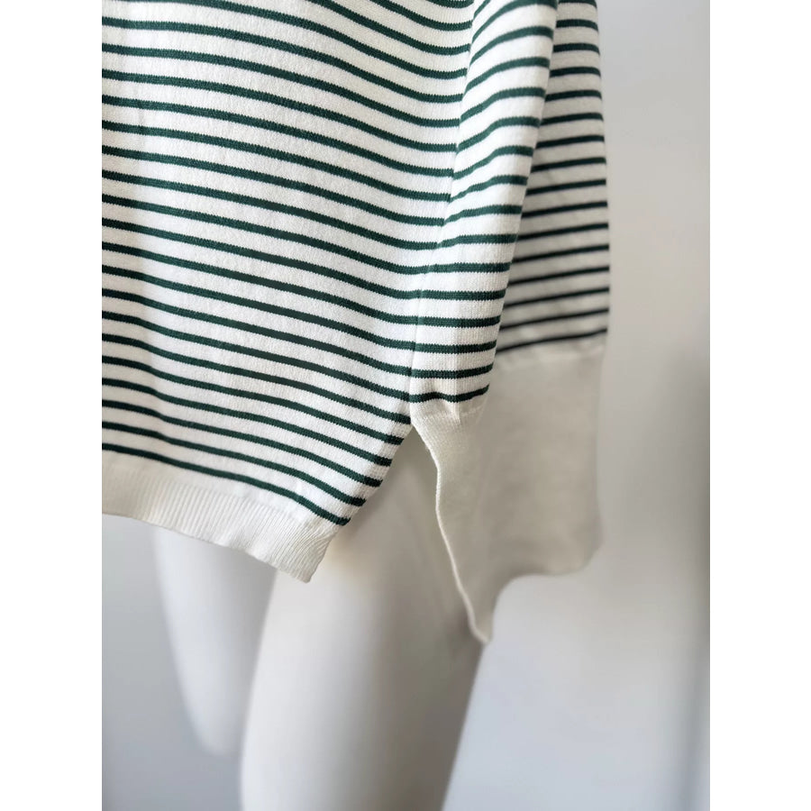 Striped Round Neck Knit Top Apparel and Accessories