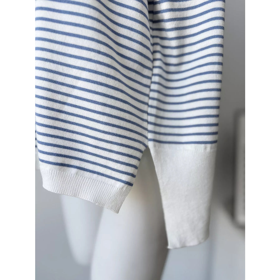 Striped Round Neck Knit Top Apparel and Accessories