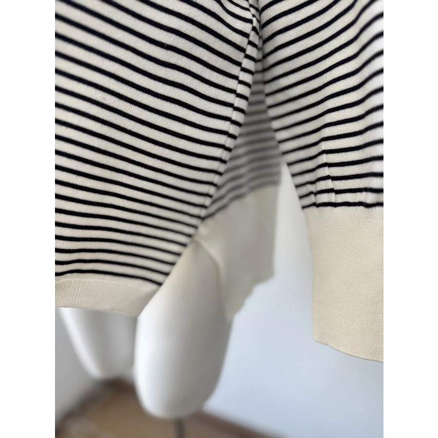 Striped Round Neck Knit Top Apparel and Accessories