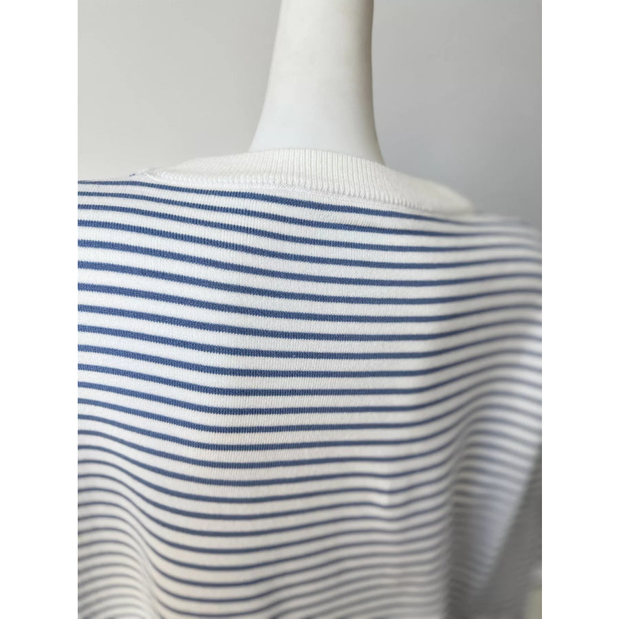 Striped Round Neck Knit Top Apparel and Accessories