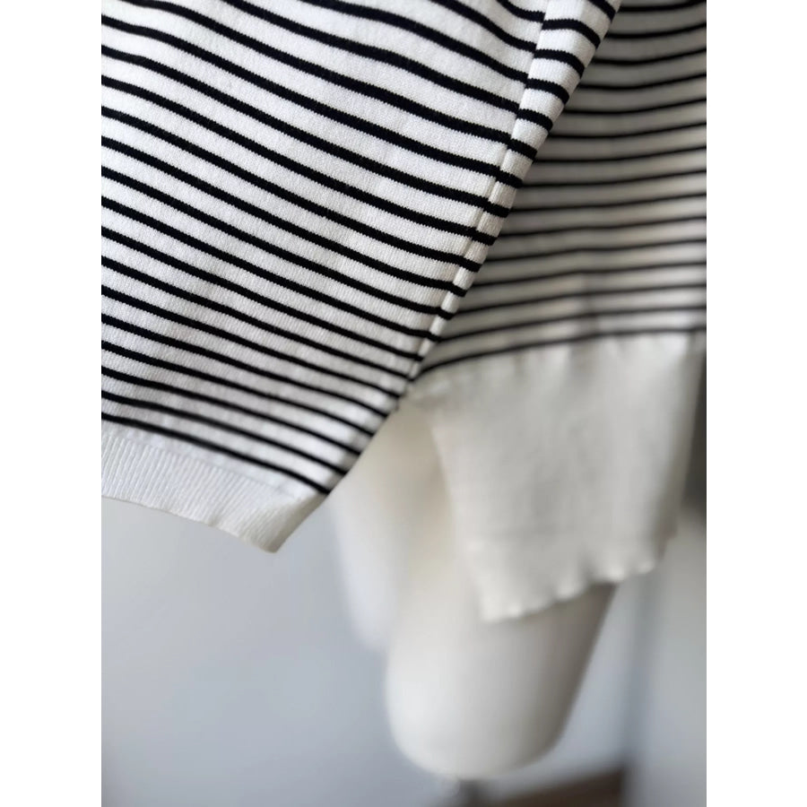 Striped Round Neck Knit Top Apparel and Accessories