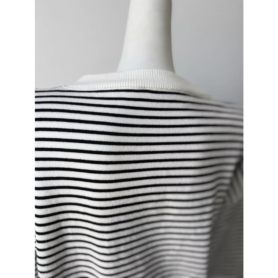 Striped Round Neck Knit Top Apparel and Accessories