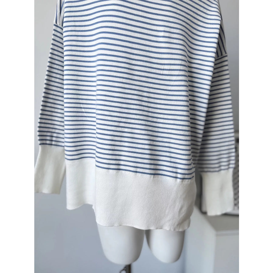 Striped Round Neck Knit Top Apparel and Accessories