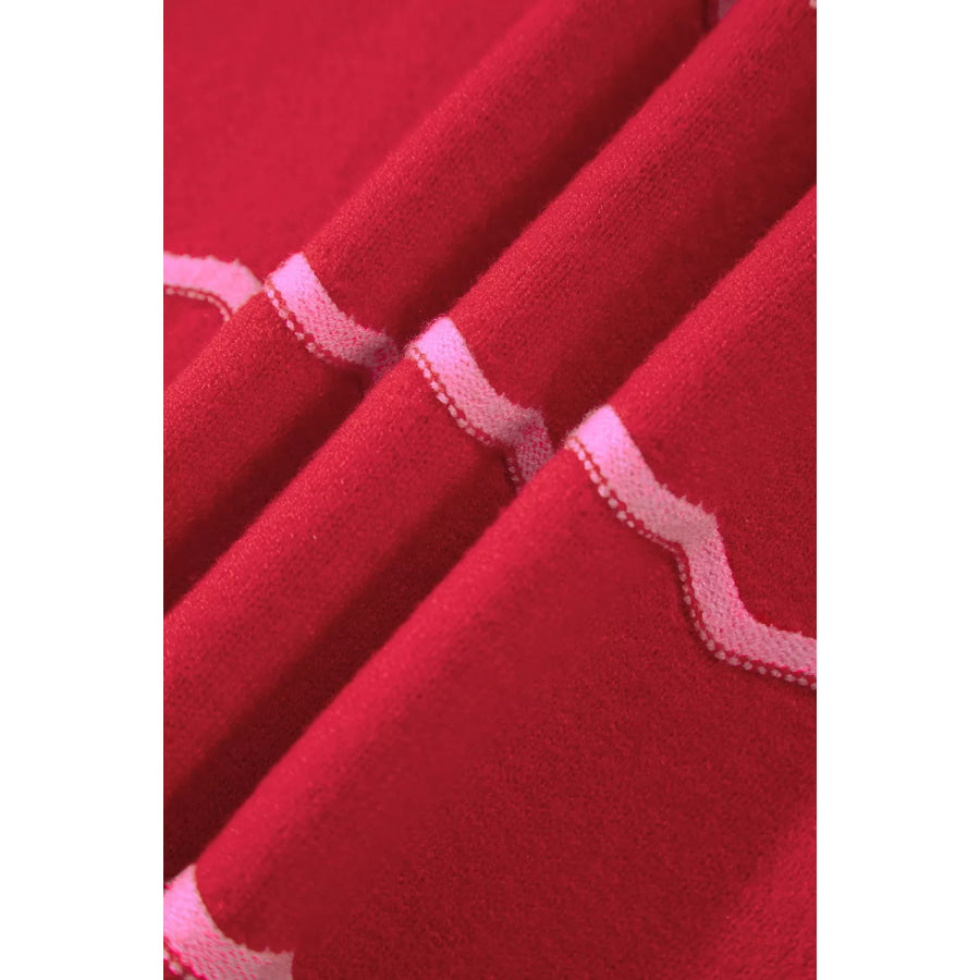 Striped Round Neck Long Sleeve Shift Pullover Sweater Apparel and Accessories