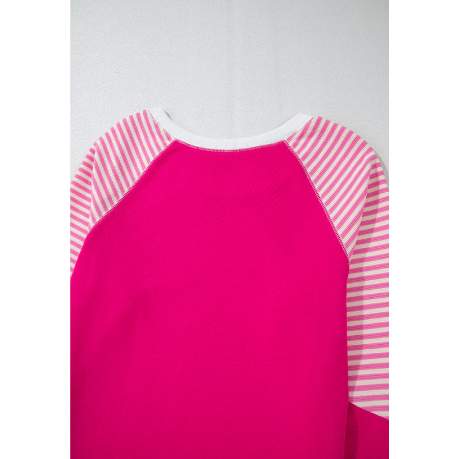 Striped Round Neck Long Sleeve Sweatshirt Apparel and Accessories