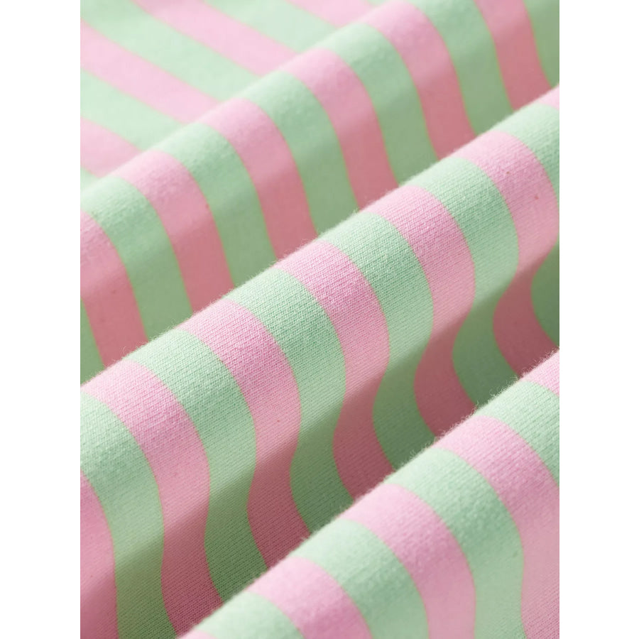 Striped Round Neck Long Sleeve Sweatshirt Apparel and Accessories