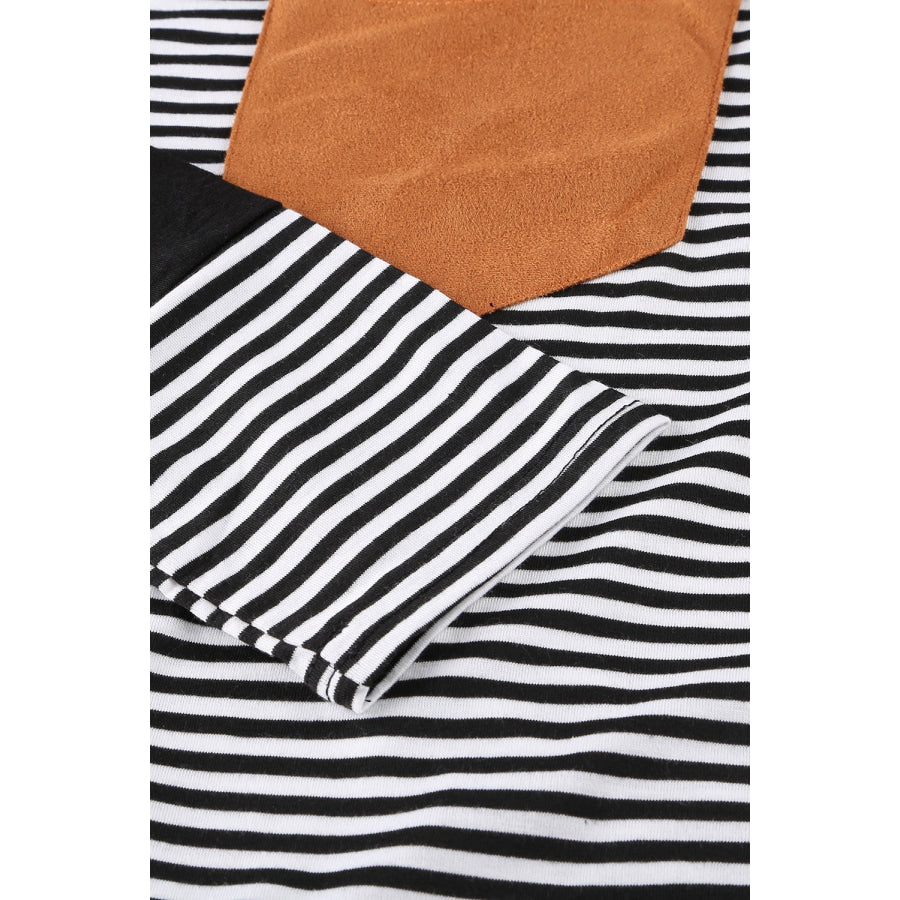 Striped Round Neck Long Sleeve T-Shirt Apparel and Accessories