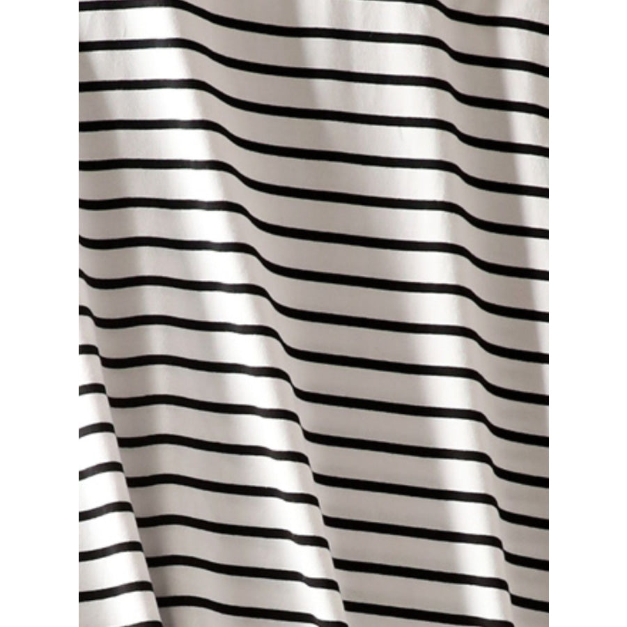 Striped Round Neck Short Sleeve Dress Apparel and Accessories