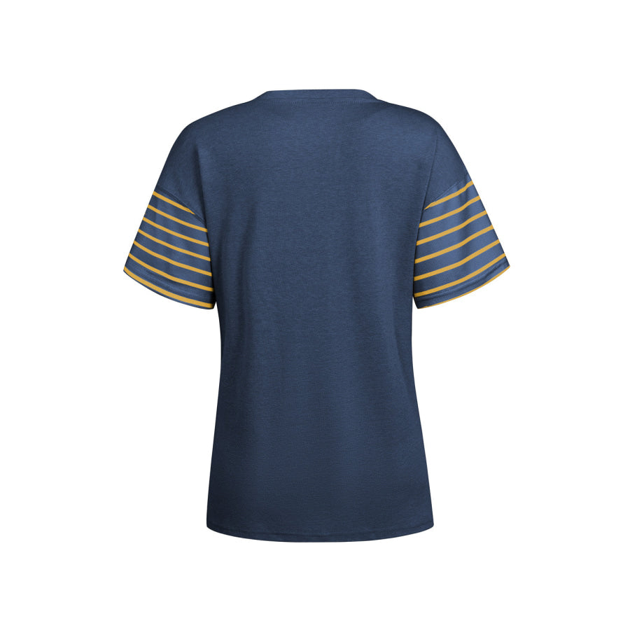 Striped Round Neck Short Sleeve T-Shirt Apparel and Accessories