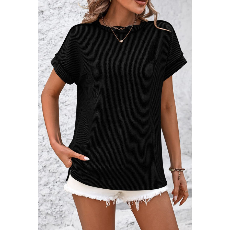 Striped Round Neck Short Sleeve T-Shirt Apparel and Accessories