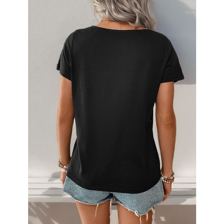 Striped Round Neck Short Sleeve T-Shirt Apparel and Accessories