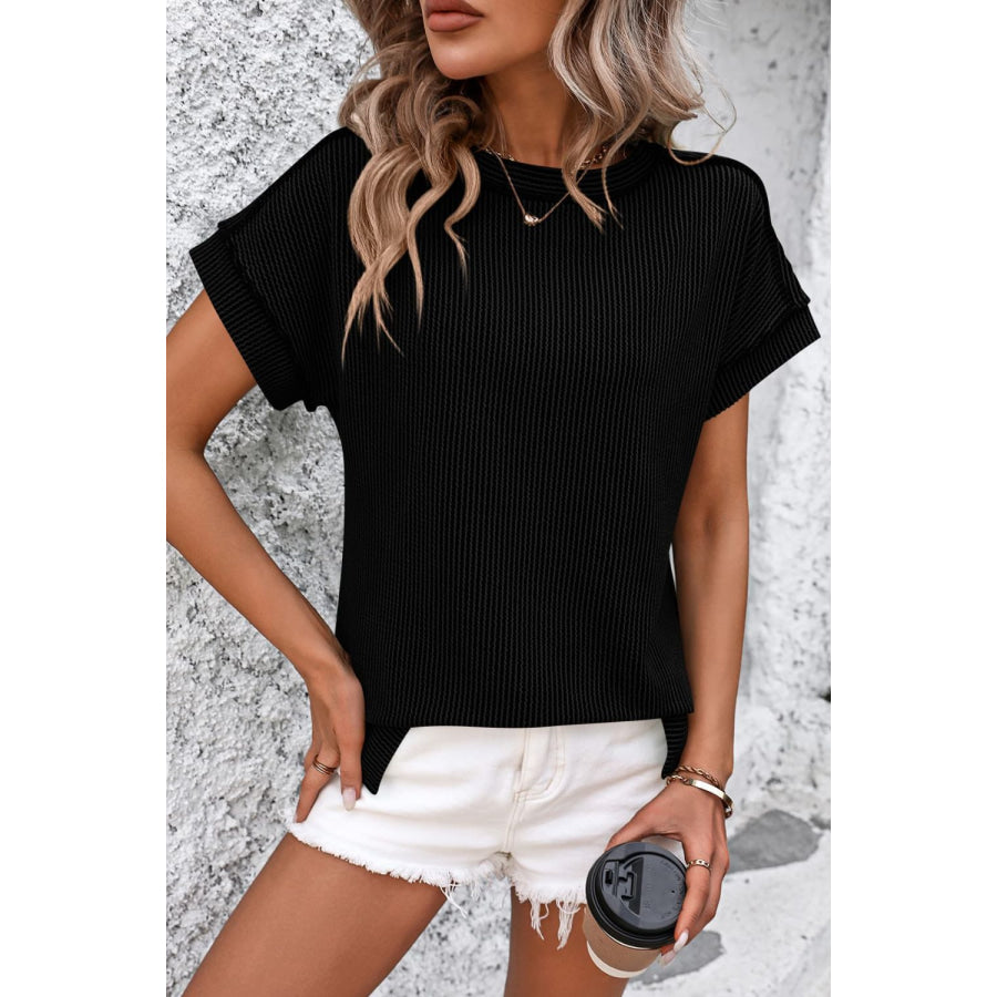 Striped Round Neck Short Sleeve T-Shirt Apparel and Accessories