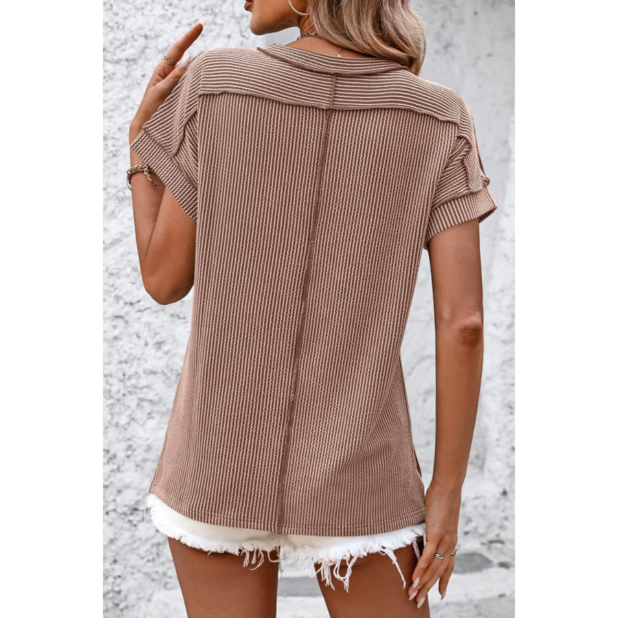 Striped Round Neck Short Sleeve T-Shirt Apparel and Accessories