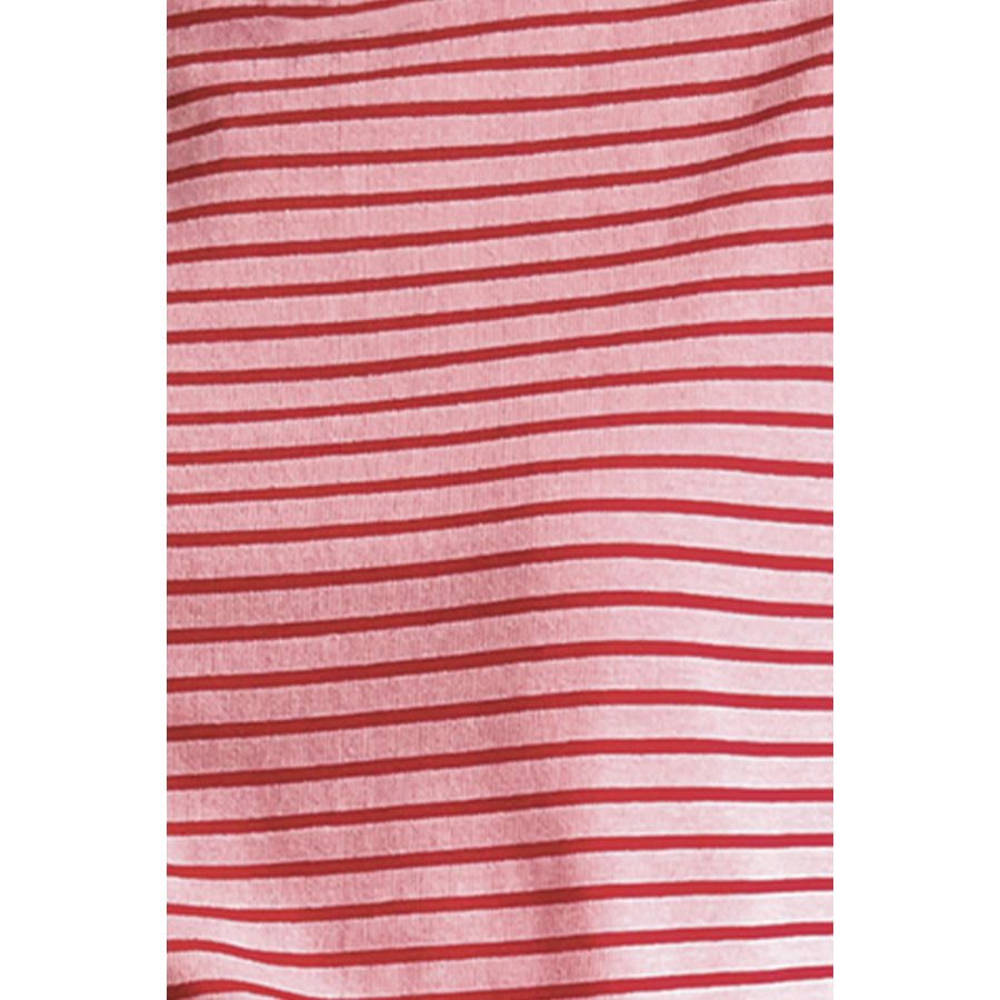 Striped Round Neck Short Sleeve T-Shirt Apparel and Accessories