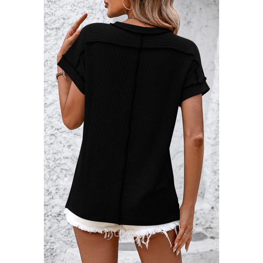 Striped Round Neck Short Sleeve T-Shirt Apparel and Accessories