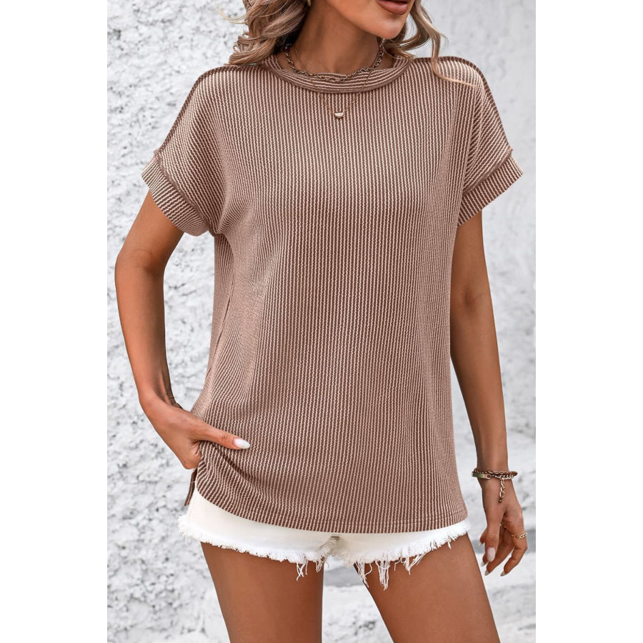 Striped Round Neck Short Sleeve T-Shirt Apparel and Accessories