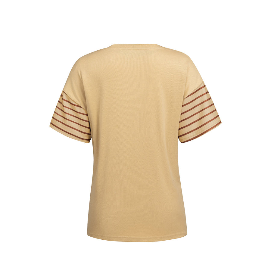 Striped Round Neck Short Sleeve T-Shirt Apparel and Accessories