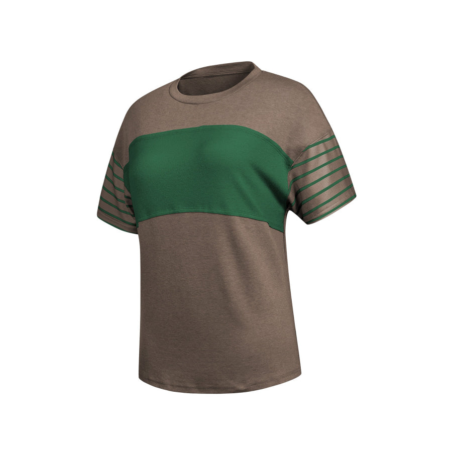 Striped Round Neck Short Sleeve T-Shirt Apparel and Accessories