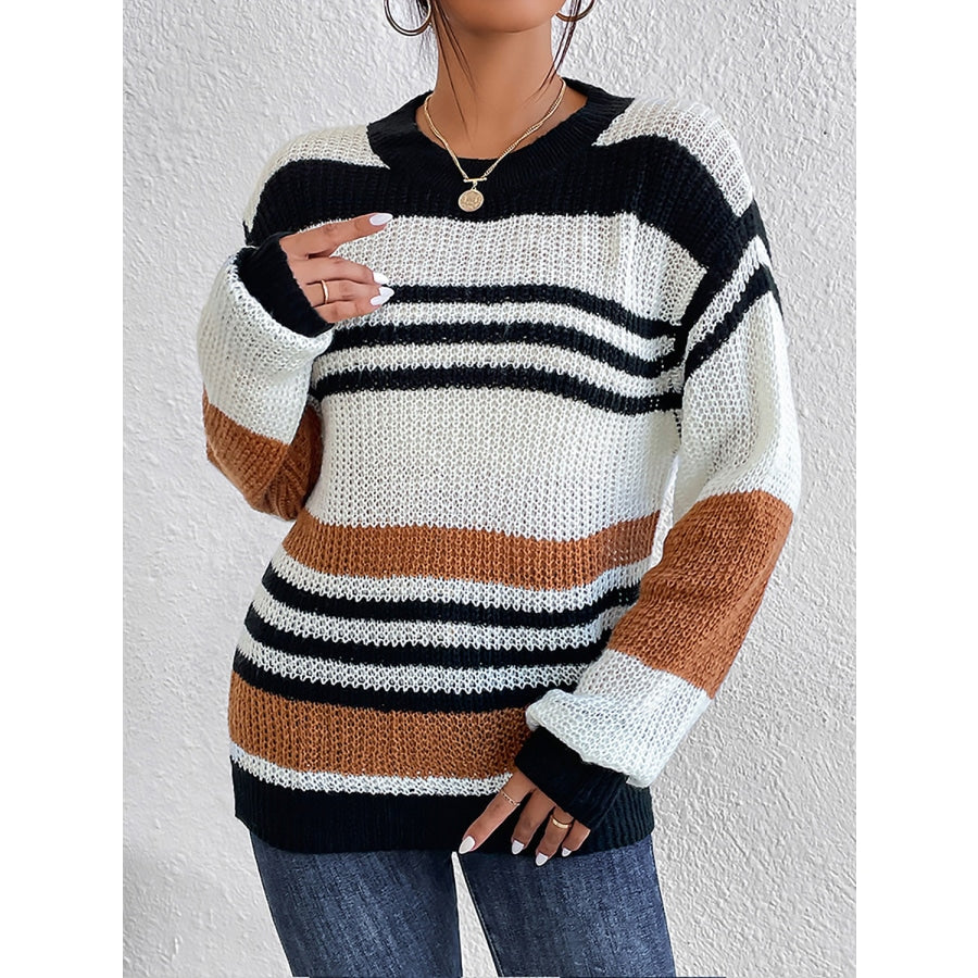 Striped Round Neck Sweater