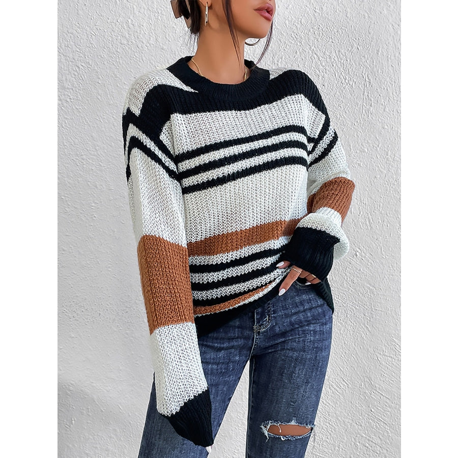 Striped Round Neck Sweater