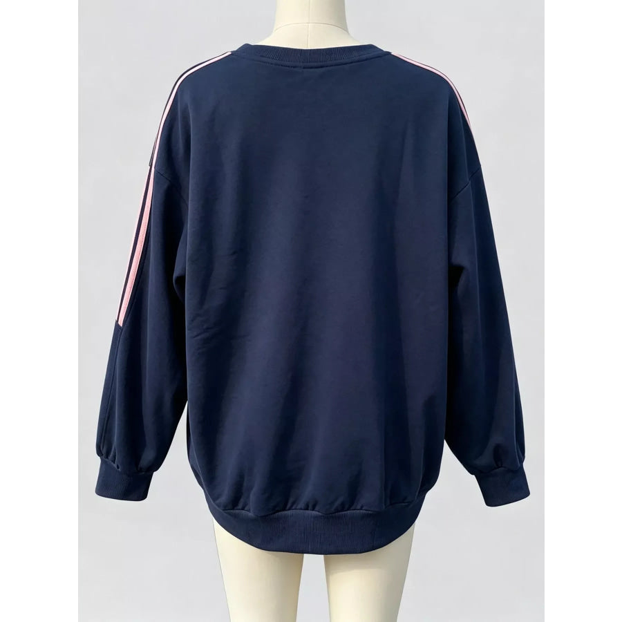 Striped Round Neck Sweatshirt Apparel and Accessories