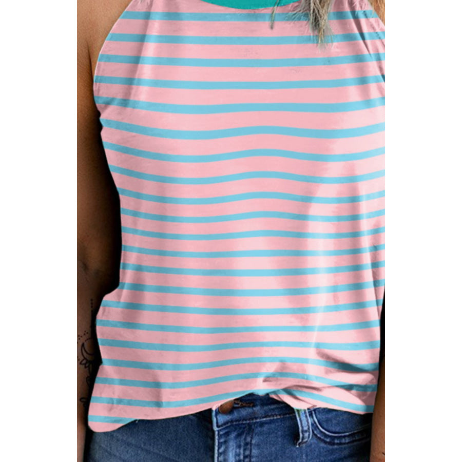 Striped Round Neck Tank Apparel and Accessories