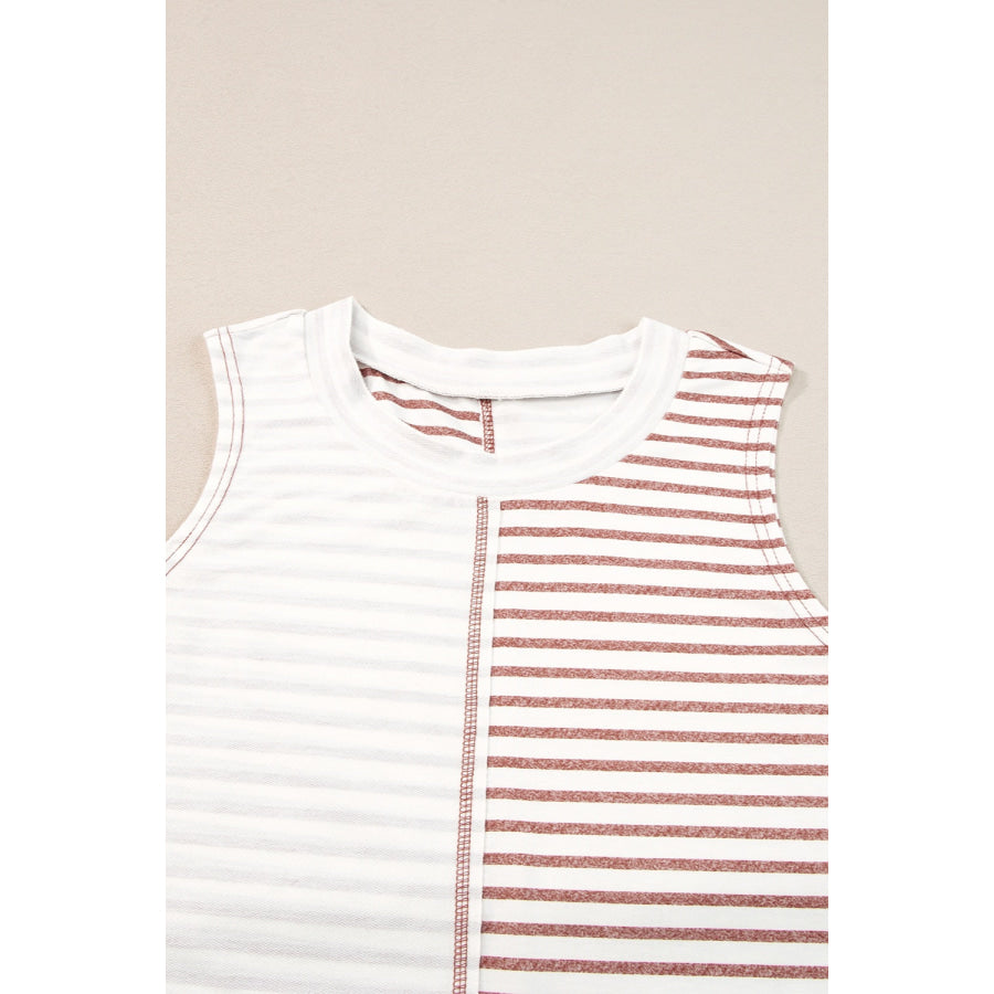 Striped Round Neck Tank Apparel and Accessories