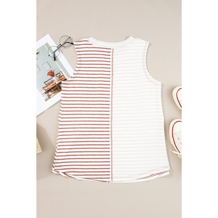 Striped Round Neck Tank Apparel and Accessories