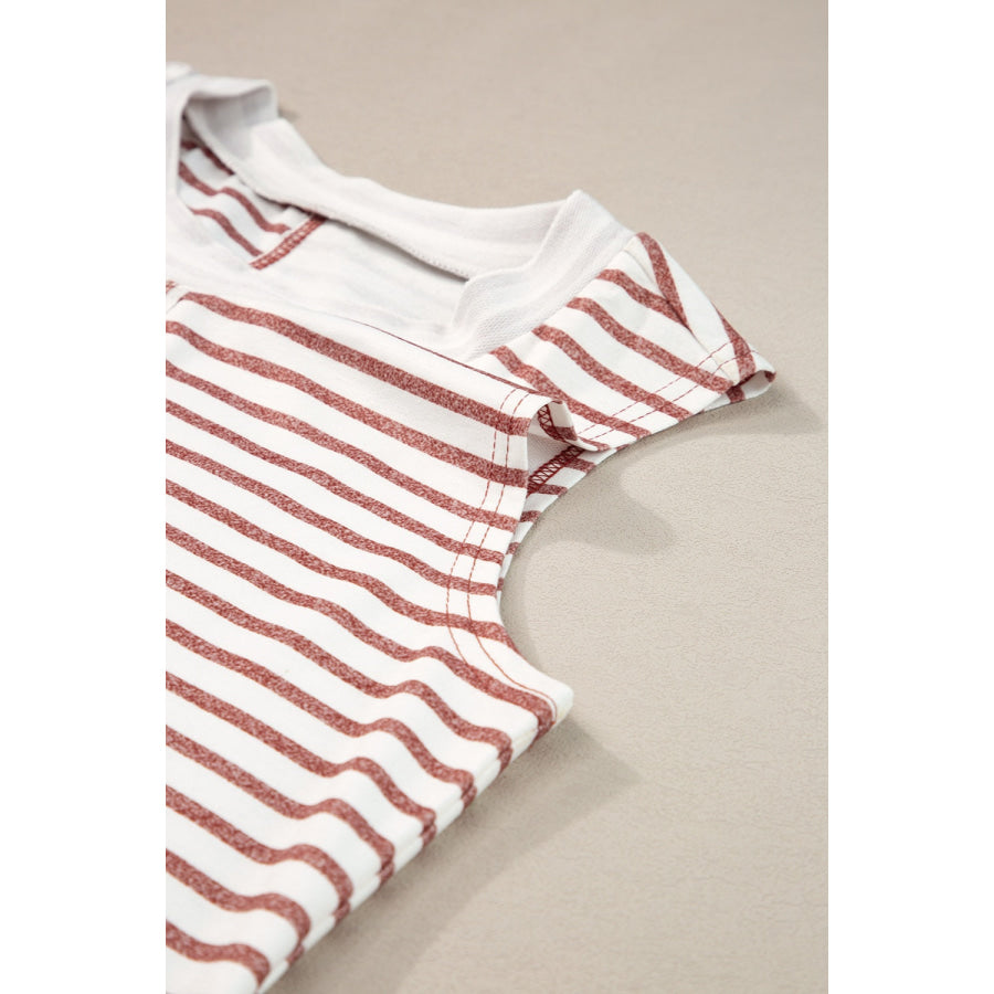 Striped Round Neck Tank Apparel and Accessories