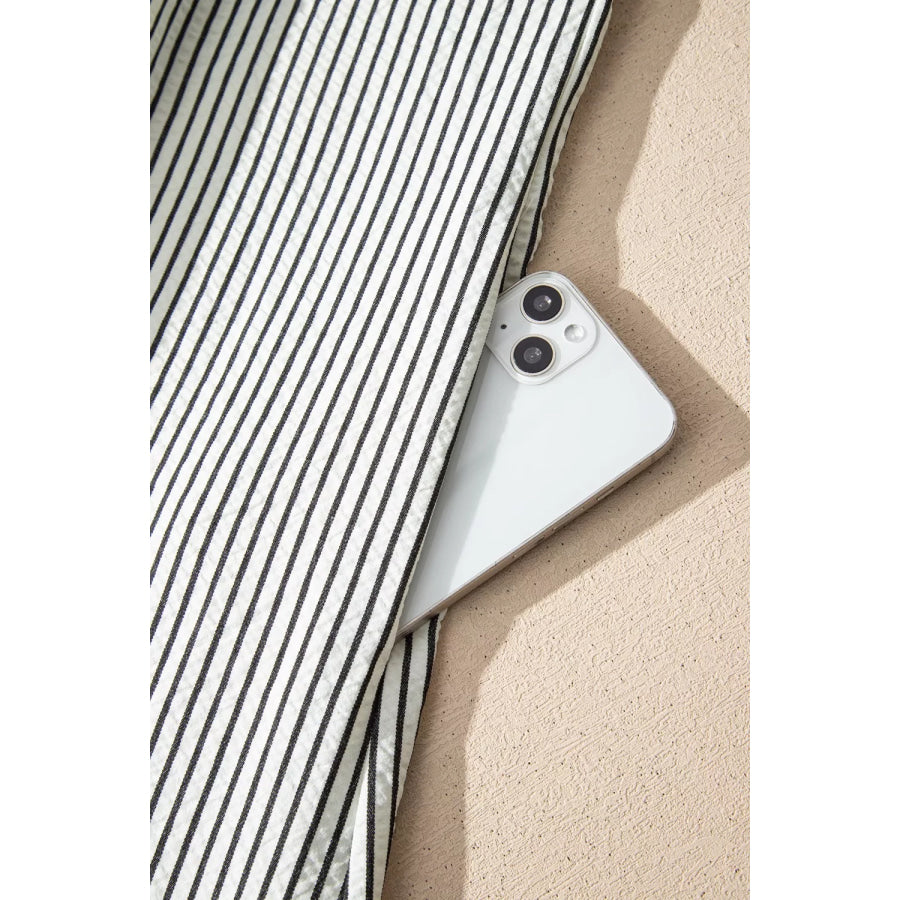 Striped Ruffle Button Front Maxi Dress Apparel and Accessories