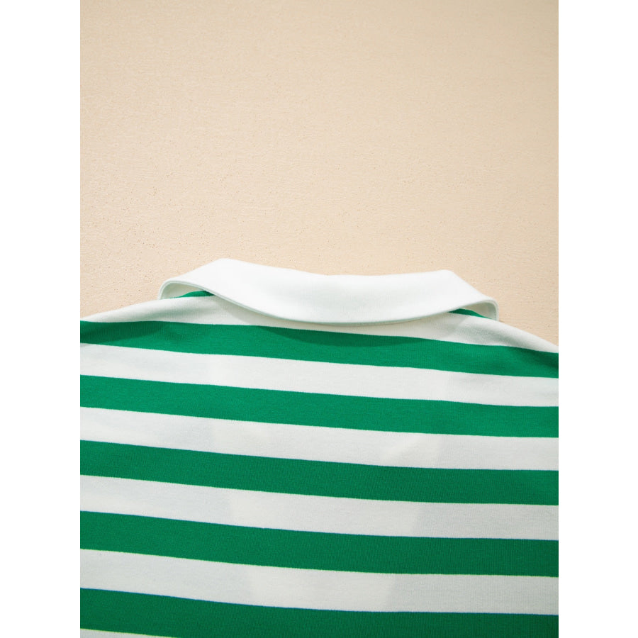 Striped Ruffled Sleeve Blouse Apparel and Accessories