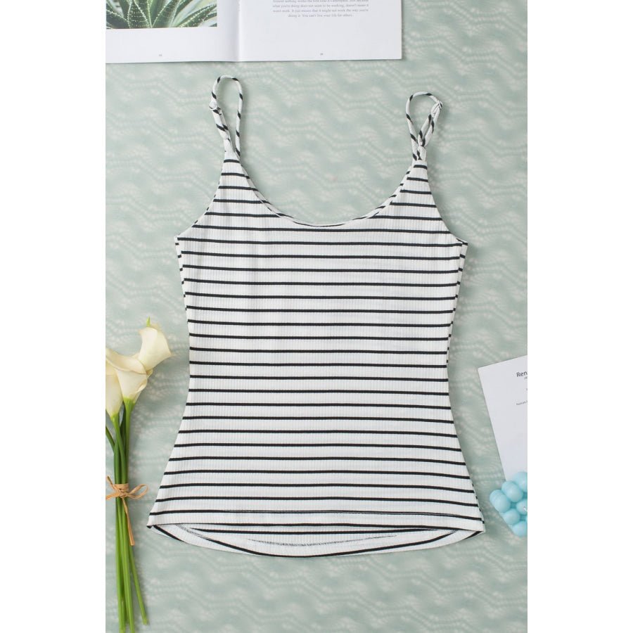 Striped Scoop Neck Cami Apparel and Accessories