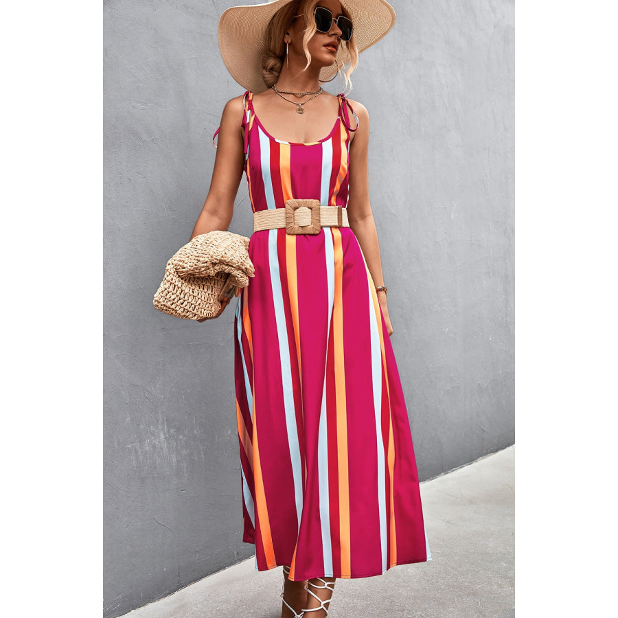 Striped Scoop Neck Cami Dress Apparel and Accessories